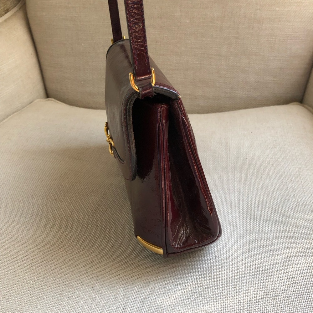 Gucci Vintage Shoulder Bag Horsebit Clutch Patent Leather - Picture 7 of 15